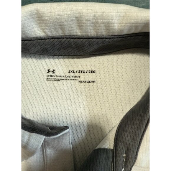 Under Armour Shirt Mens XXL White Polo Heat Gear Golf - Picture 3 of 5